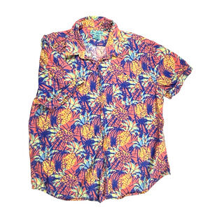 Joe Marlin mens XL Hawaiian shirt pineapples Vacation Beach Resortwear